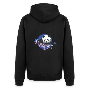 Panda,Panda Bear,Colorful,Graffiti,Cherry Blossom - Unisex Premium Organic Zip Hoodie - black - Back - Nico (187cm)
