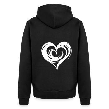 Symbole du cœur Amour - Veste à capuche bio Premium Unisexe - noir - Dos - Nico (187cm)