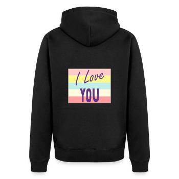 SAINT VALENTIN. EVJF. JE T'AIME. I LOVE YOU. AMOUR - Veste à capuche bio Premium Unisexe - noir - Dos - Nico (187cm)