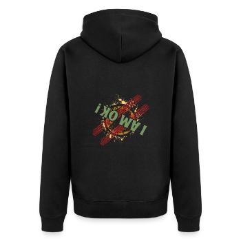 Dirt Biker Riding I Am Ok Dirt Bike - Unisex Premium Bio Zip Hoodie - Schwarz - Hinten - Nico (187cm)