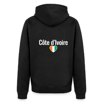 Côte d’Ivoire Drapeau ivoirien Ivoiriens - Veste à capuche bio Premium Unisexe - noir - Dos - Nico (187cm)