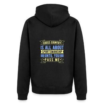 Funny XC Running Gift XC Runner Edition - Unisex Premium Organic Zip Hoodie - black - Back - Nico (187cm)
