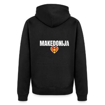 Macedonia North Macedonia Macedonian - Unisex Premium Organic Zip Hoodie - black - Back - Nico (187cm)