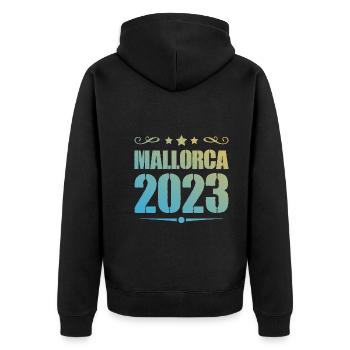 Majorque 2023 - Veste à capuche bio Premium Unisexe - noir - Dos - Nico (187cm)