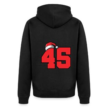 45 Numéro Noël - Veste à capuche bio Premium Unisexe - noir - Dos - Nico (187cm)
