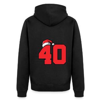 40 numéros de Noël - Veste à capuche bio Premium Unisexe - noir - Dos - Nico (187cm)