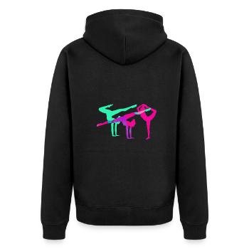 Gymnaste, yoga, sports, exercices, danse, gymnastique - Veste à capuche bio Premium Unisexe - noir - Dos - Nico (187cm)