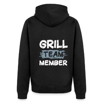 Grill Team - Unisex Premium Bio Zip Hoodie - Schwarz - Hinten - Nico (187cm)