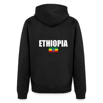 Ethiopie Ethiopie Drapeau Éthiopien - Veste à capuche bio Premium Unisexe - noir - Dos - Nico (187cm)