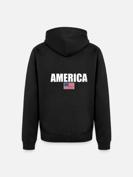 Amérique Drapeau américain États-Unis - Veste à capuche bio Premium Unisexe - noir