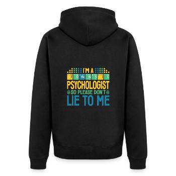 Forensic Psychologist Periodic Table Forensic - Unisex Premium Organic Zip Hoodie - black - Back - Nico (187cm)