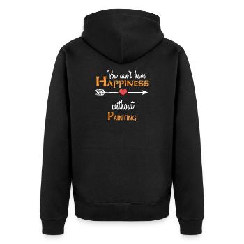 painting - Unisex Premium Organic Zip Hoodie - black - Back - Nico (187cm)