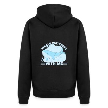 Whale Watching With Me Whale Lover Gift - Unisex Premium Bio Zip Hoodie - Schwarz - Hinten - Nico (187cm)