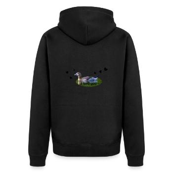 je t’aime je t’aime - Veste à capuche bio Premium Unisexe - noir - Dos - Nico (187cm)