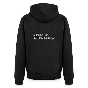 Nashville, Tennessee, États-Unis Coordonnées - Veste à capuche bio Premium Unisexe - noir - Dos - Nico (187cm)