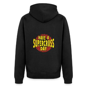 Dirt Biker Riding Have A Supercross Day Dirt Bike - Unisex Premium Organic Zip Hoodie - black - Back - Nico (187cm)