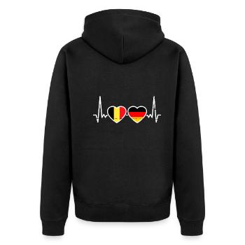 Belgium Germany Flag Belgian German - Unisex Premium Organic Zip Hoodie - black - Back - Nico (187cm)