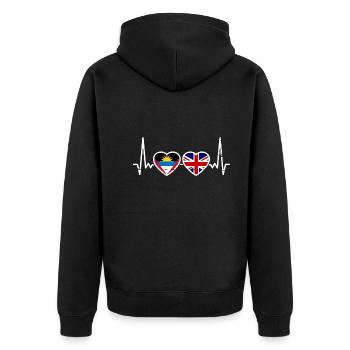 Antigua and Barbuda Great Britain Flag - Unisex Premium Organic Zip Hoodie - black - Back - Nico (187cm)