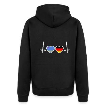 Aruba Deutschland Flagge Arubaner Deutscher - Unisex Premium Bio Zip Hoodie - Schwarz - Hinten - Nico (187cm)