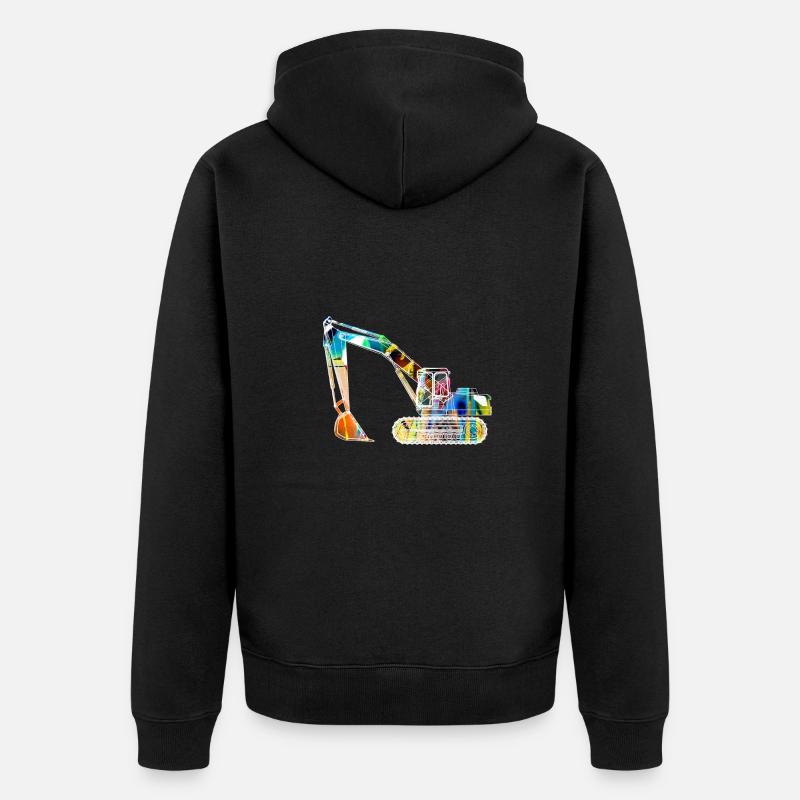 bagger,baggerfahren,baggerfahren,graffiti,bunt - Unisex Premium Bio Zip Hoodie - Schwarz