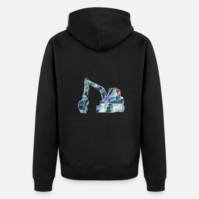 bagger,baggerfahren,baggerfahren,graffiti,bunt - Unisex Premium Bio Zip Hoodie - Schwarz