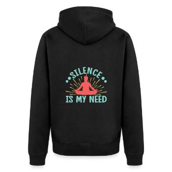 Yoga Le silence est mon besoin Yoga drôle - Veste à capuche bio Premium Unisexe - noir - Dos - Nico (187cm)