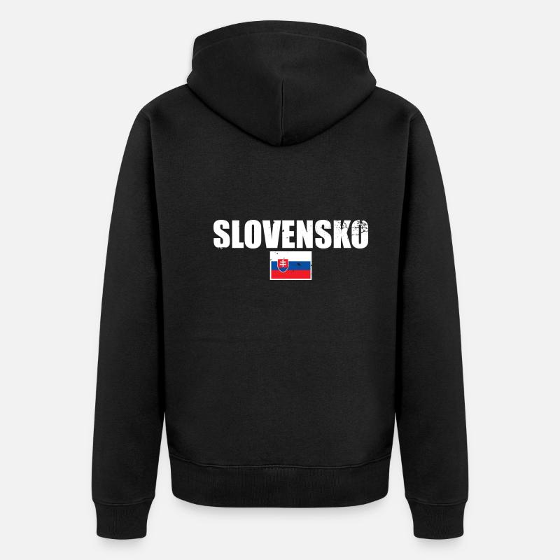 Slovensko Slovaquie Drapeau slovaque Slovaque - Veste à capuche bio Premium Unisexe - noir