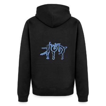 turnerin, yoga,sport,übungen,tanzen,gymnastik - Unisex Premium Bio Zip Hoodie - Schwarz - Hinten - Nico (187cm)