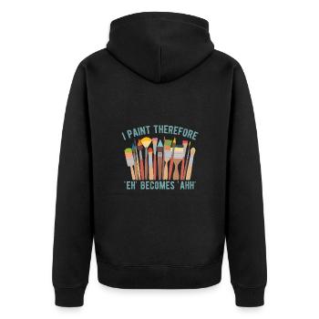 Artist Painter Graphic I Paint Therefore Art Gifts - Unisex Premium Bio Zip Hoodie - Schwarz - Hinten - Nico (187cm)