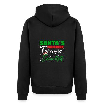 Santa's Preferred Forensic Scientist Gift Idea - Unisex Premium Organic Zip Hoodie - black - Back - Nico (187cm)