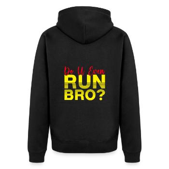 Running Do U Even Run Bro Marathon Runner Gift - Unisex Premium Bio Zip Hoodie - Schwarz - Hinten - Nico (187cm)