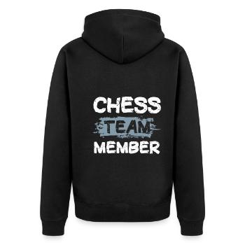 Chess Team - Unisex Premium Organic Zip Hoodie - black - Back - Nico (187cm)