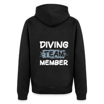 Diving Team - Unisex Premium Organic Zip Hoodie - black - Back - Nico (187cm)