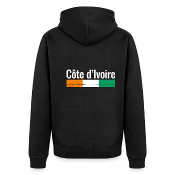 Côte d’Ivoire Drapeau ivoirien Ivoiriens - Veste à capuche bio Premium Unisexe - noir - Dos - Nico (187cm)