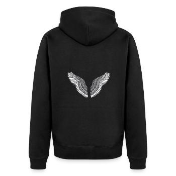Angelwings,Ailes,Aquarelle,Blanc,Ailes d’ange - Veste à capuche bio Premium Unisexe - noir - Dos - Nico (187cm)