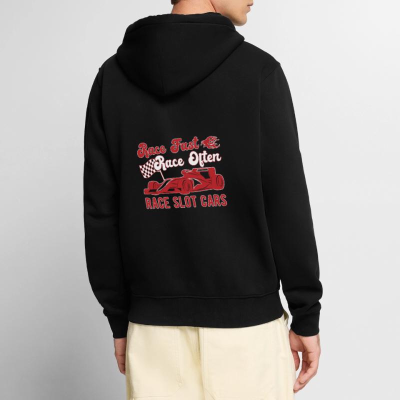 Course, course rapide, course souvent de voitures de course Veste à capuche bio Premium Unisexe