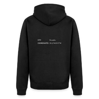 les coordonnées de Memphis, Tennessee, États-Unis - Veste à capuche bio Premium Unisexe - noir - Dos - Nico (187cm)