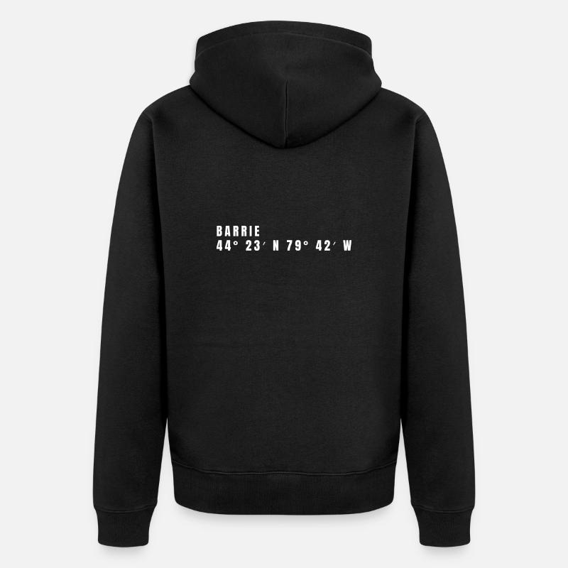 Barrie, Canada Coordonnées - Veste à capuche bio Premium Unisexe - noir