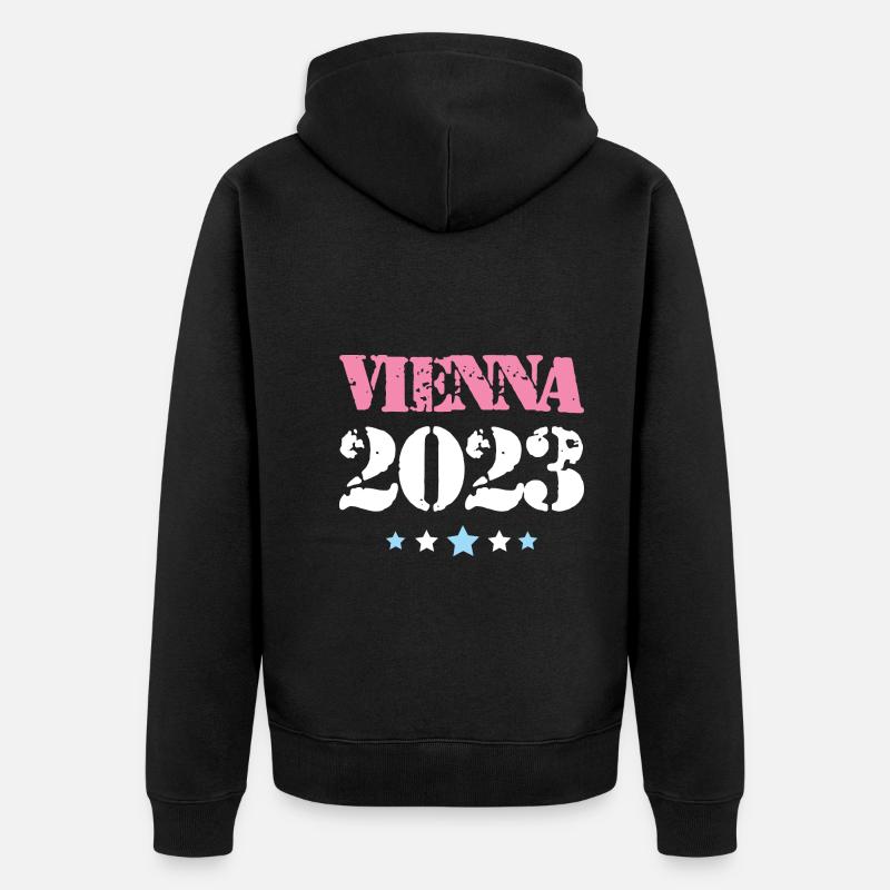 Vienne 2023 Vienne - Veste à capuche bio Premium Unisexe - noir