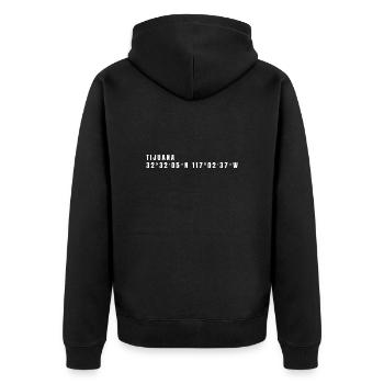 Baja California Mexico Coordinates - Unisex Premium Organic Zip Hoodie - black - Back - Nico (187cm)