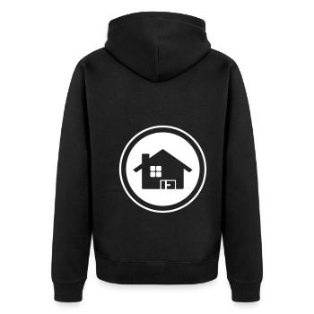 Maison Symbole Accueil - Veste à capuche bio Premium Unisexe - noir - Dos - Nico (187cm)