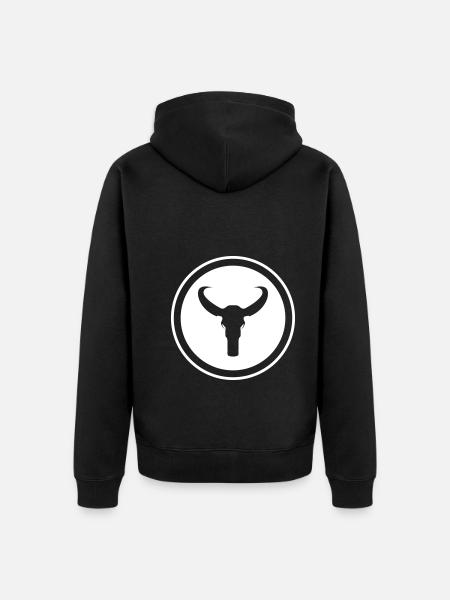 Bulle Skelett - Unisex Premium Bio Zip Hoodie - Schwarz