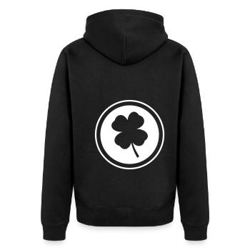 Clover Happiness - Unisex Premium Organic Zip Hoodie - black - Back - Nico (187cm)