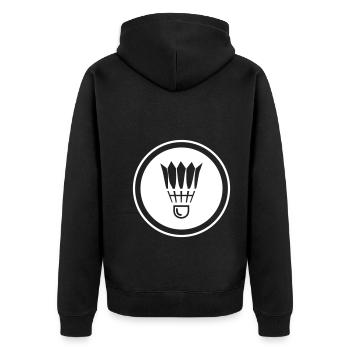 Symbole de badminton - Veste à capuche bio Premium Unisexe - noir - Dos - Nico (187cm)