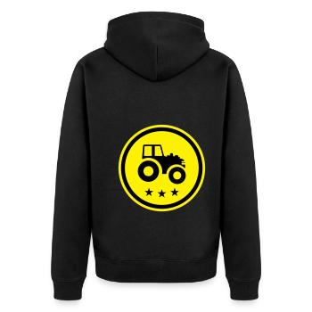 Tractor Symbol - Unisex Premium Organic Zip Hoodie - black - Back - Nico (187cm)