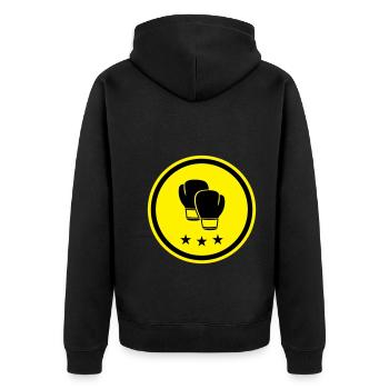 Boxing - Unisex Premium Organic Zip Hoodie - black - Back - Nico (187cm)