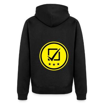 Check the box Vote - Unisex Premium Organic Zip Hoodie - black - Back - Nico (187cm)