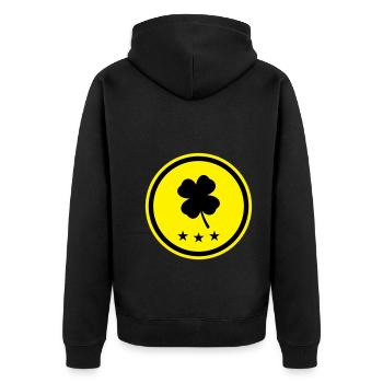 Clover Happiness - Unisex Premium Organic Zip Hoodie - black - Back - Nico (187cm)