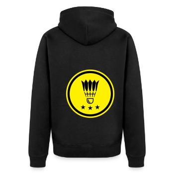 Symbole de badminton - Veste à capuche bio Premium Unisexe - noir - Dos - Nico (187cm)