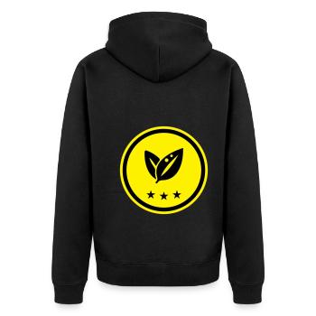 Leaf Ecology - Unisex Premium Organic Zip Hoodie - black - Back - Nico (187cm)